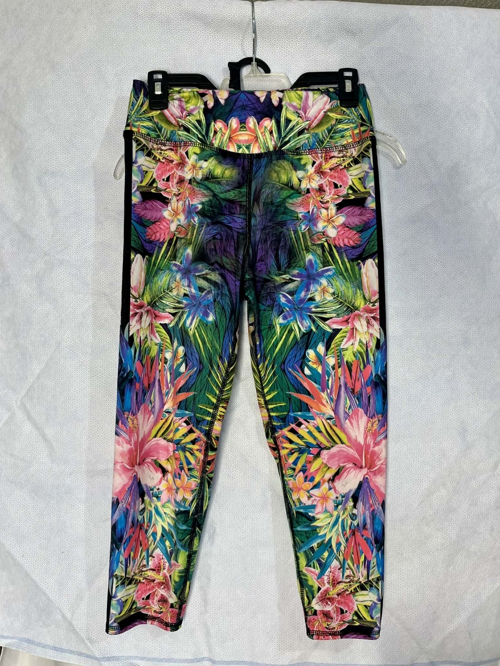 Evolution and Creation Bright Tropical Floral Leggings - Pink, Blue, Green